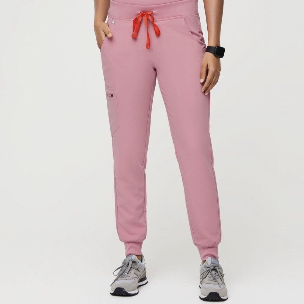 Figs Chalk Pink High Waisted Zamora Jogger Scrub Pant